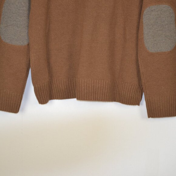 Black Brown 1826 Lambwool Blend Mens M Pullover V Neck Stretch Knit Sweater - Picture 6 of 10